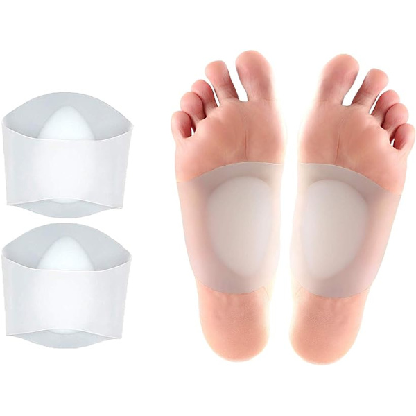 Gelindlæg til svangstøtte til plantar fasciitis, flade fødder, blødt gelpudebetræk til støtte til plantar fasciitis og støtte til flade fødder