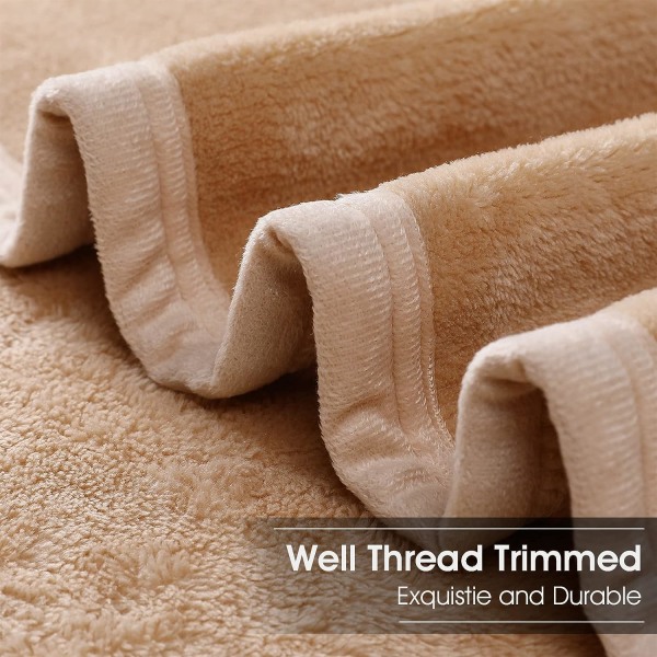 Myk Queen Size Teppe Alle Sesonger Varm Fuzzy Microplush Lett Termisk Fleece Teppe for Sofa Seng Sofa 200x230cm, Kamel