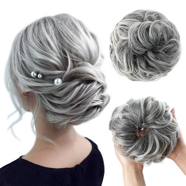 Peruk med elastiskt band, stor bulle peruk, 1 st Style 3