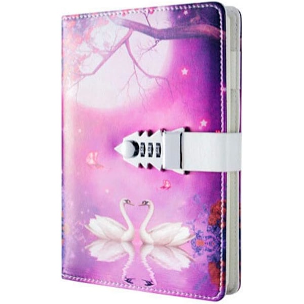 2pcs A5 Lock Diary Leather Lock Diary Writing Notebook