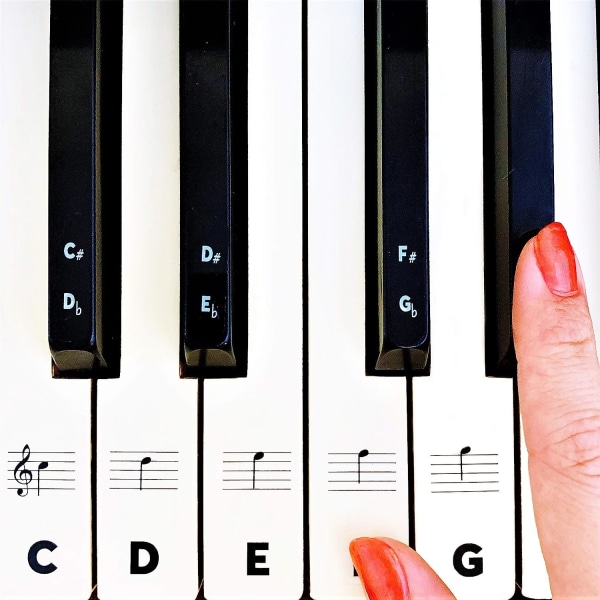 Pianoklaviaturklistermärken för nybörjare 88/76/61/54/49/37 - Avtagbara, genomskinliga, dubbelskiktsbelagda pianoklistermärken