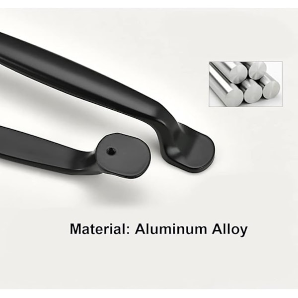 20 stk. sorte aluminiumskapdør skuffhåndtak håndtak håndtak skap garderobe dør bueformet trekkhåndtak (96mm)