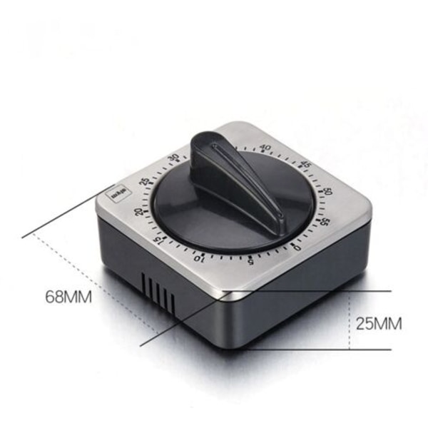 Mekanisk køkkentimer, 60 minutters magnetisk køkkentimer, lyd- og magnetalarm køkkentimer