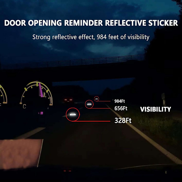 4 stk. reflekterende døråbningsmærkat til General Motors reflekterende advarselsmærkat til åbning af døren (sølv)