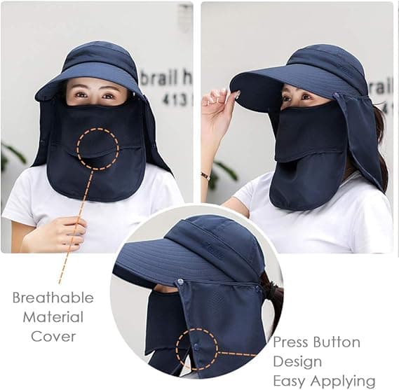 Solhatt med bred brätte - Multifunktionell skyddsfiskarhatt Beige