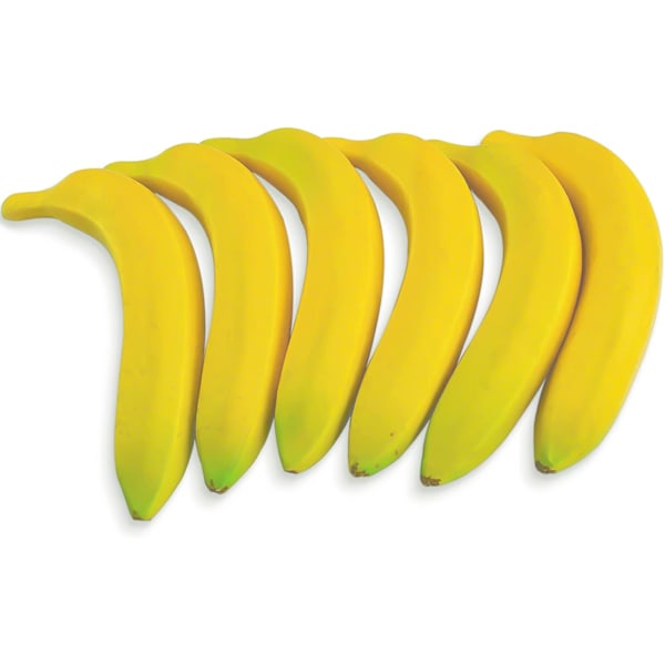 Konstgjorda gula bananer, naturtrogen simulering, falsk frukt, heminredning, kök, dekoration, 5-pack