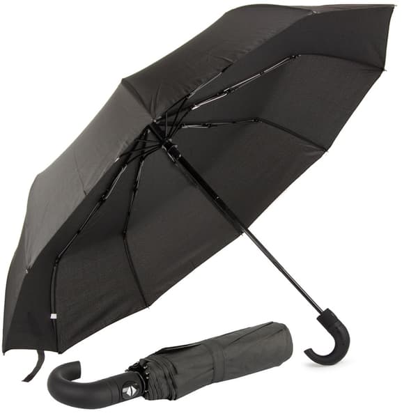 Paraply sammenleggbar automatisk svart unisex