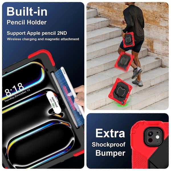 Kickstand-deksel i silikon+PC for iPad Pro 13 (2024)