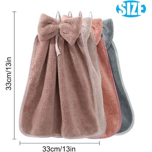 4 kpl ripustuspyyhkeitä lenkeillä, mikrokuitu koralli fleece
