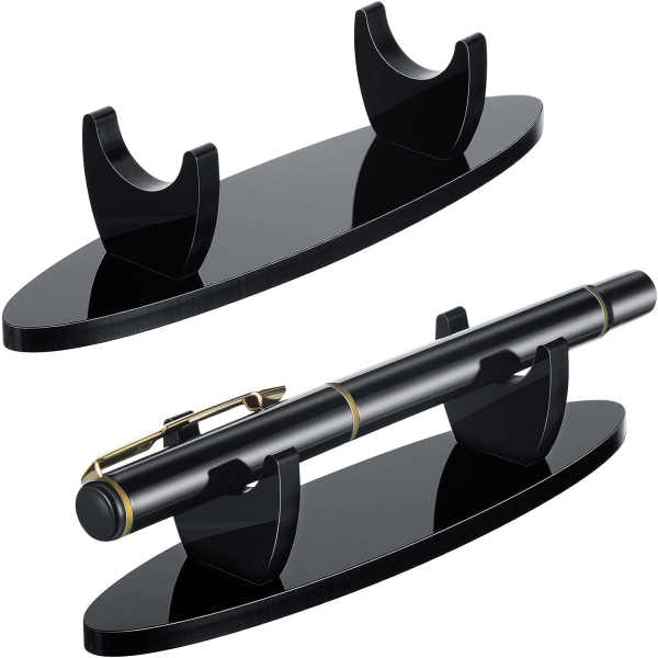 2 stk. Akryl Penneholder Display Stativ, Makeup Penselholder Organizer, Skrivebord Blyant Tryllestav Holder Showcase, Pensel Tørrestativ til Hjemmet (Sort)