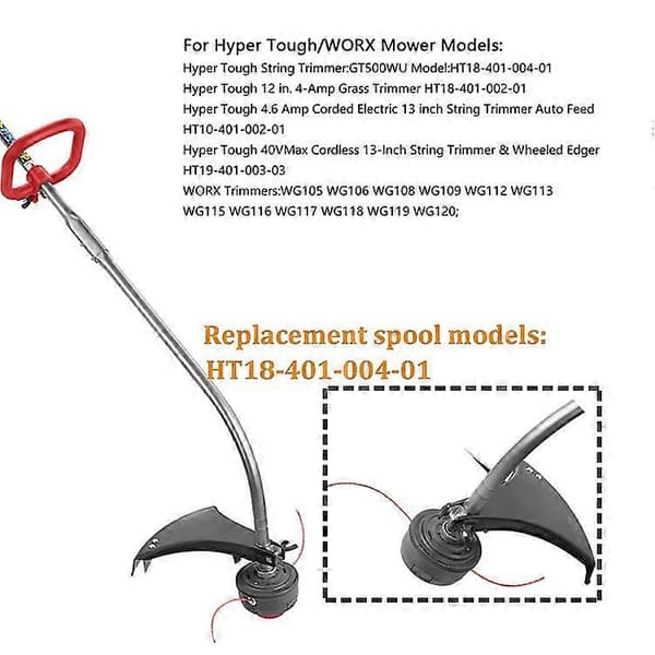 3-pack Ersättningsspolar Kompatibla för Hyper Tough / Worx Grästrimmer Trådrullar