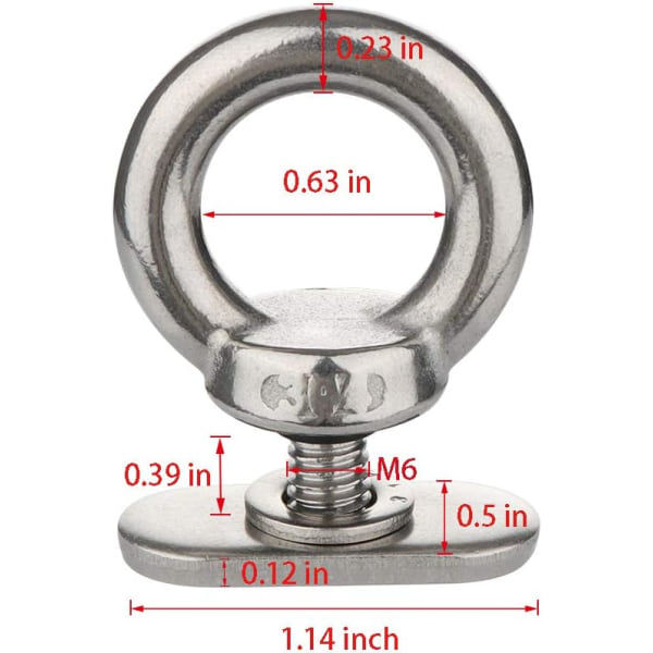 8-pakning full 316 SS, spormontert surrefeste, hold bungee-snoren eller tau opptil 0,6\", marineutstyr