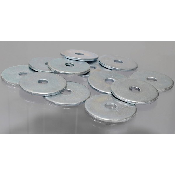 C44416 - Sett med 20 brede flate skiver M6x30 mm - tykkelse 2 mm - DIN9021 - stål galvanisert - sølv