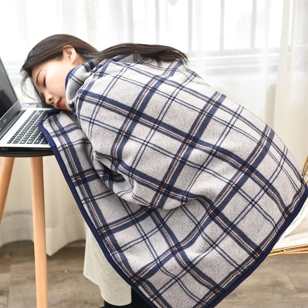 Varmt bærbart tæppe, poncho-tæppe med knapper, behageligt fleece-kramme-tæppe, 80x130cm