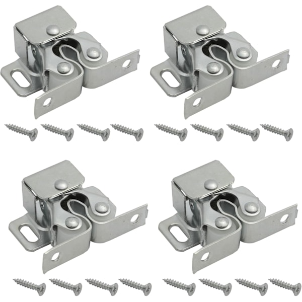 Dörrspärrar Lås, 4-pack Dubbelrulle Starkt Grepp Skåp Skåpdörr Spärrar, Dubbelrulle Spärrar Skåpspärrar