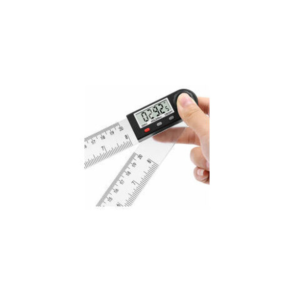 Digital vinkelmätare, gradskiva, ABS-plast 200 mm längd och vinkelmätning med HOLD/Rev, LCD-display, mm/tum, för träbearbetning/konstruktion