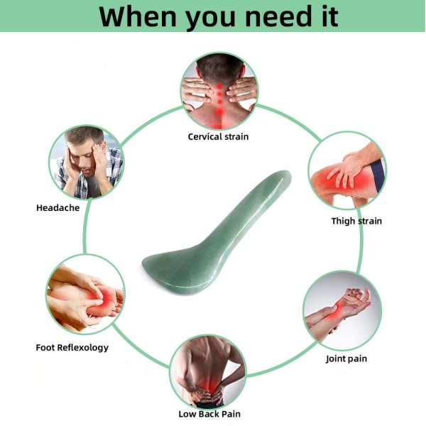 Gua Sha ansiktsverktyg Naturlig jade sten massageplatta verktyg för SPA akupunkturterapi triggerpunktbehandling, Gua Sha skrapning