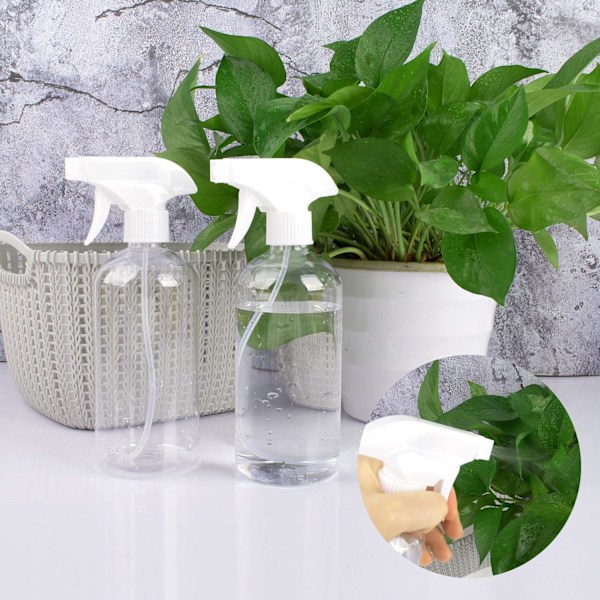 500ML Tom Sprayflaske, 2 stk. Tom Sprayflaske i Plastik med Pumpe, Transparent