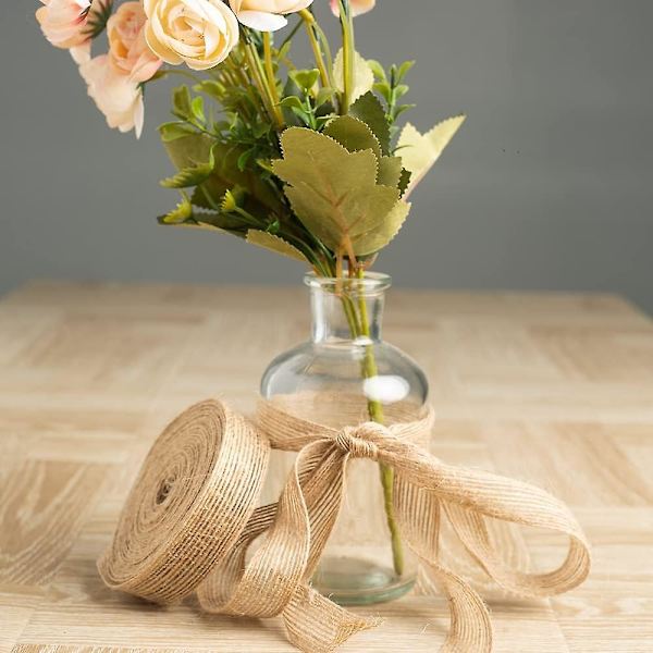 20M Jute Burlap Ribbon - Naturlig håndverksbånd for gaveinnpakning og bryllupsdekor
