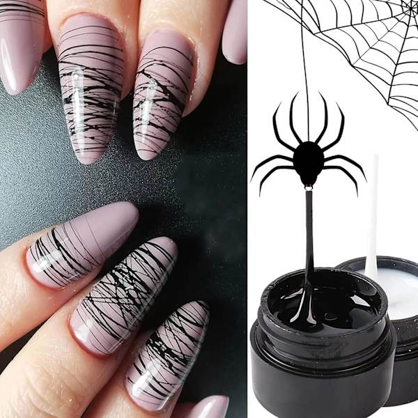 4 färger spindelgel för nagelkonst, målnings elastisk ritning spindelgel blötläggning UV LED-gelpolering