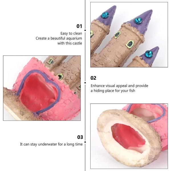 Akvariedekorationer - Akvariedekorationer Söt Slott Flicka Presentleksak Rosa
