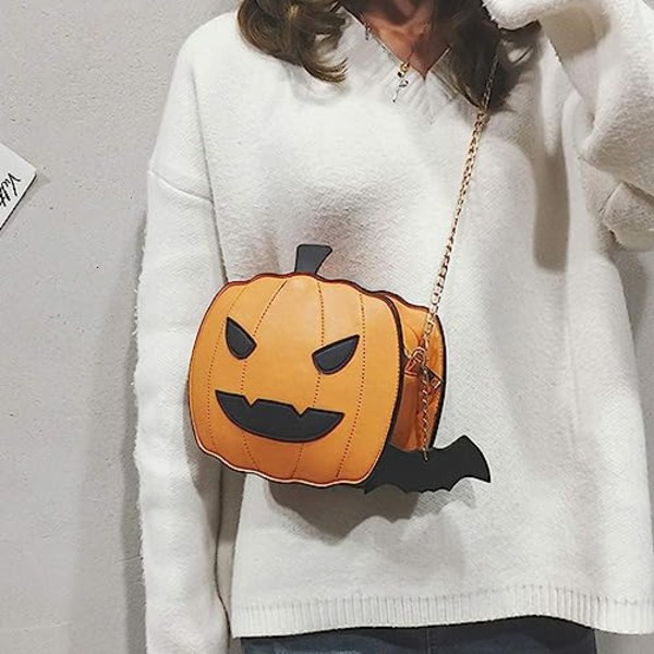 Crossbody Bag Halloween Pumpkin Messenger Bag Devil Shoulder Chain Bag för kvinnor Flickor Barn
