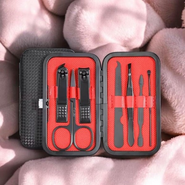 7-delars Professionell Manikyr Pedikyr Nagelklippare Set Herr & Dam Rese Grooming Kit
