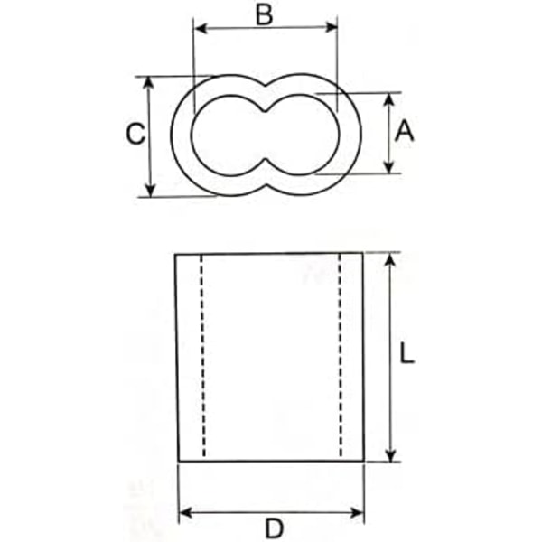 20x Aluminium crimphylser med dobbelthendringer 4,0 mm | Aluminiumhylser, crimpklemme, pressehylser, crimphylser, wiretauforbindelser