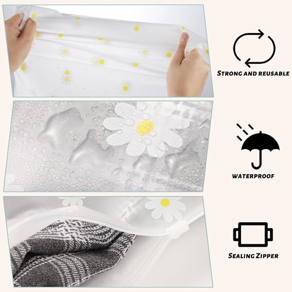 10 stk gjenbrukbare Ziplock-poser, 40 x 50 cm store plastposer for sykehus, reiseklær, oppbevaringsposer, gjennomsiktige forseglingsposer, vanntett arrangør eller klær, sko