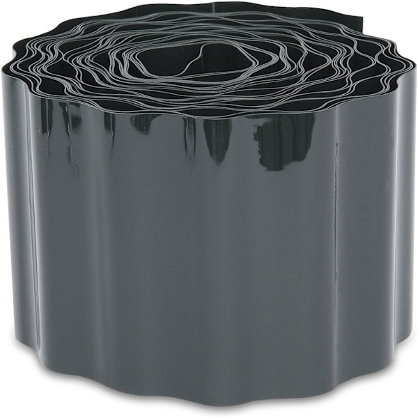 PE/PP Kantstöd för Trädgård - 9m x 10cm - Korrugerad - För Gräsmattor, Rabatter, Ängar - Grå