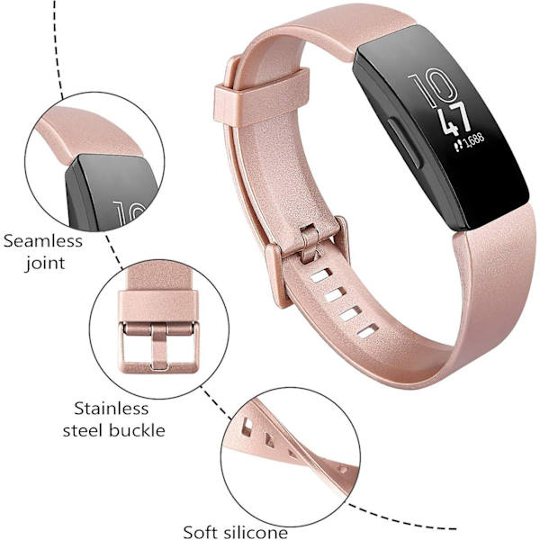 Kompatibel med Fitbit Inspire-rem - Vattentäta mjuka sportarmband för ersättning 4 st