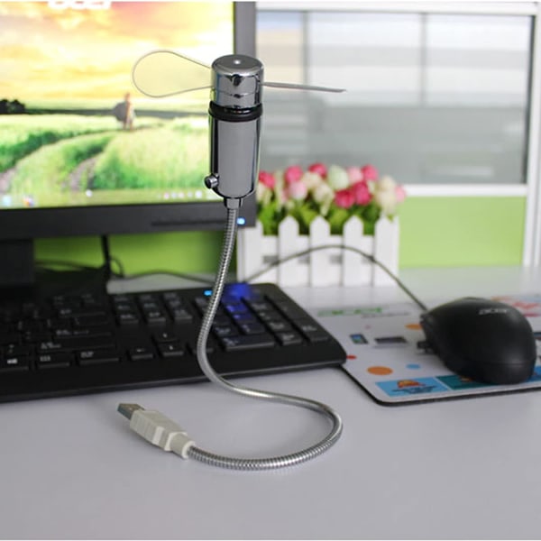 LED USB fläkt, ny kreativ programmerbar USB-driven bärbar fläkt, mini svanhals DIY Message Fläkt