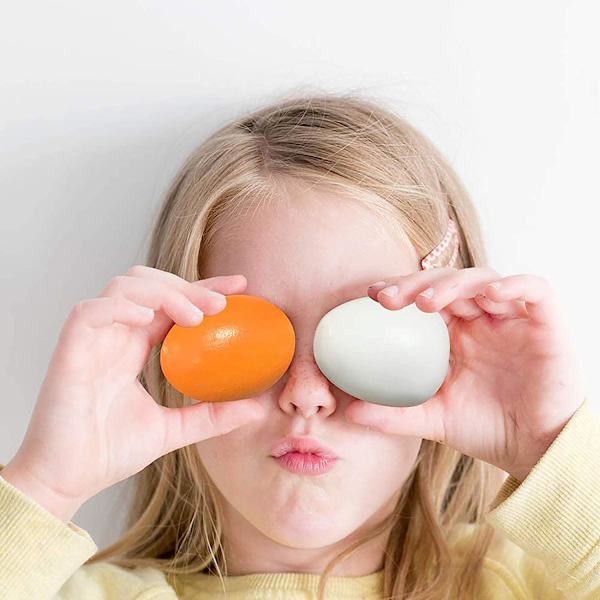 Äggköksleksaker, träleksaksmat, barnspelmatlagning DIY kök låtsasspel matset, påskägg