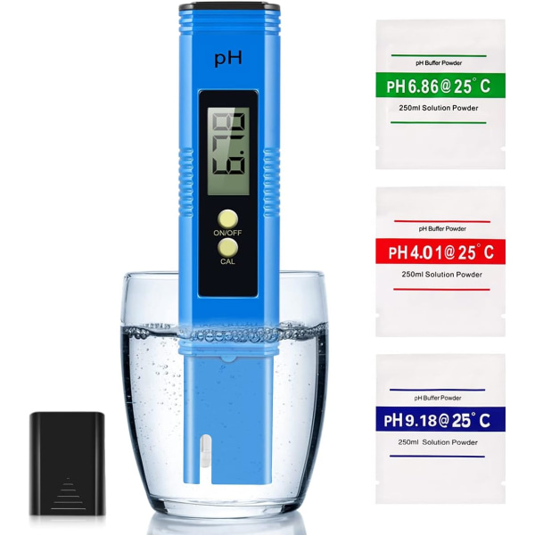 Digital PH-mätare, PH-testare för vatten, PH-mätare 0.01PH Högprecisionsvattenkvalitetstestare med ATC, 0-14PH mätområde