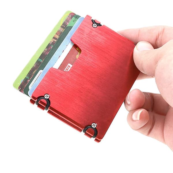 Kortholder 6 kort - RFID - Lommebok Pop-Up i aluminium