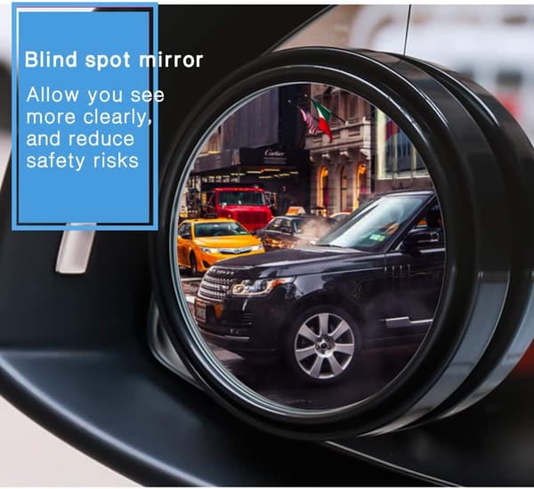 2PCS 360°Rotation Exterior Blind Spot Mirrors,Self-adhesive Adjustable Corner Mirror