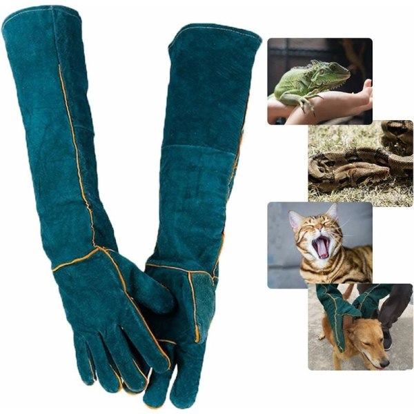 Anti-bett handskar för djurhantering, säkra arbetshandskar i läder för bad, skötsel, hantering av hundar, katter, fåglar och reptiler