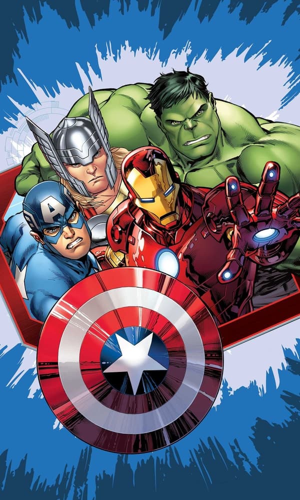 Avengers Håndklæde, Ansigtshåndklæde og Badehåndklæde 30x50 cm - Dynamiske Helte