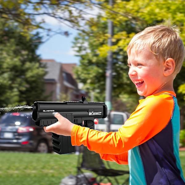 Elektrisk vandpistol legetøj, automatisk vandspray pistol, elektrisk vandpistol til sommer pool fest strand udendørs aktiviteter (sort)