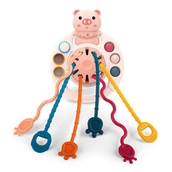 Sensoriska leksaker i silikon för baby Livsmedelsklassade dragsnöreaktivitetsleksaker
