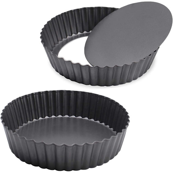 2-delt dyp paiform, løs bunn paiform, nonstick quiche-panne (24 cm)