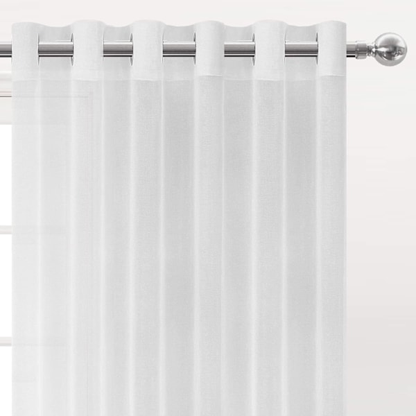 Polyester Sheer Gardiner - Øjeblikkelige Voile Vinduegardiner til Soveværelse Stue, 134 cm x 210 cm Lange, Sæt af 2 lechoso 34*79inch