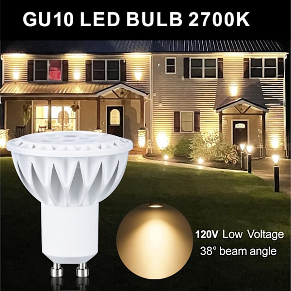 GU10 LED-lampor 2-stifts spotlight 2700/4000/6000K, GU10 LED-lampersättning infälld skenbelysning, 5W, 6-pack 4000K