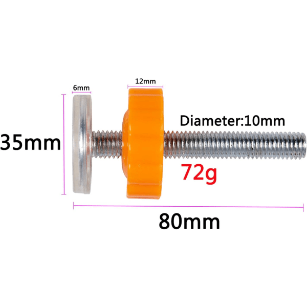 Reservedeler for trappegrind - 4-pakning M10 trykk babygrind gjengede aksel gjennomgangsdør monteringsbolter