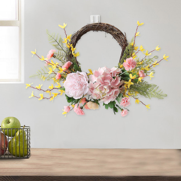 Krans Simulering Vinter Jasmin Pink Naturlig Forår Bryllup DIY Håndværk