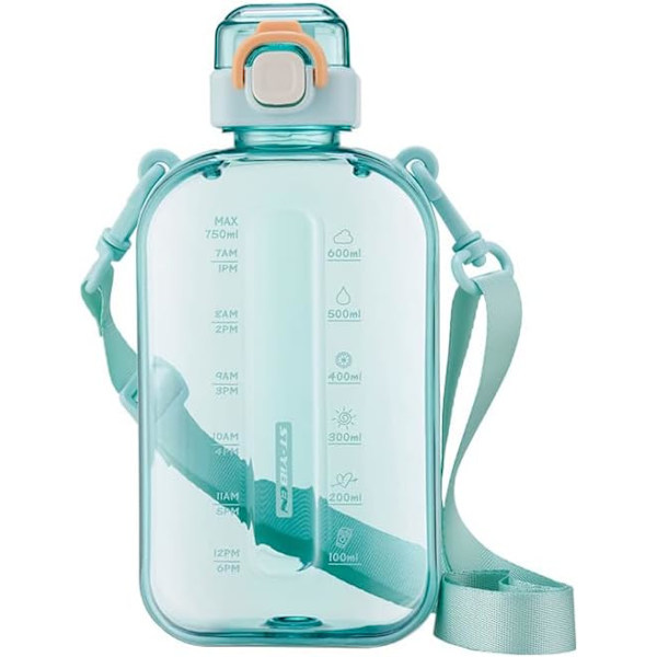 Sport Vattenflaska 750ml, Läckagesäker Drickflaska, Vattenflaska med Hälsosamt Material för Resor Picknick Camping Vandring green
