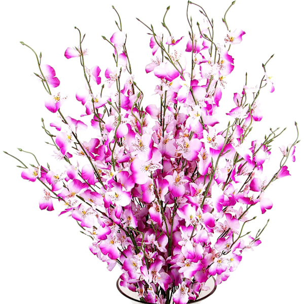 10 stj konstgjorda orkidéer blommor silke falska orkidéer blommor i bulk blommor konstgjorda för bröllop hem kontor dekoration lila