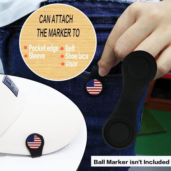 Cap Clip Ball Marker Hållare, Uppgraderad Silikonrem, Pocket Cap Kant Stark Magnetisk