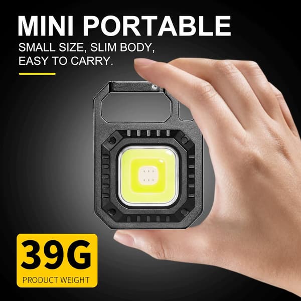 Avaimenperän hätävalo, Mini Torch COB ladattava taskulamppu, 5 tilaa vedenpitävä taskulamppu