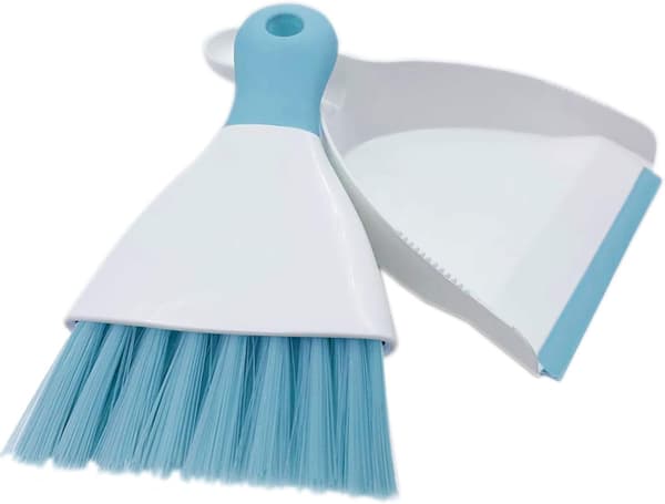 Miniborste och sopskyffelsetupp (sjöblå)
